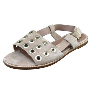 J. Crew Sz 6 M Brown Slingback Leather Women Sandals E7663